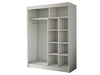 Schiebetürenschrank mit Spiegel und Lamellen 150 cm Loreto Schwarz