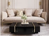Wohnzimmer-Set im Glamour-Stil Lunelie Schwarz Hochglanz