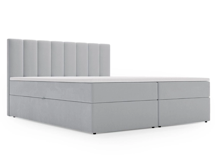 Boxspringbett mit Bettkasten 200x200 Mocca Grau