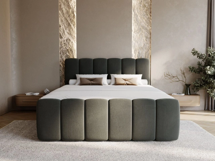 Boxspringbett mit Bettkasten 160x200 Cloud Dunkelgrau
