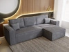 Ecksofa L-Form mit Schlaffunktion und Bettkasten Prato XL Dunkelgrau 
