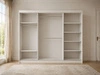 Schiebetürenschrank 250 cm mit Spiegel und LED-Beleuchtung Luzio Weiß