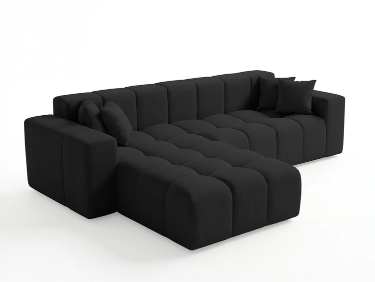 Ecksofa L-Form Links Moderne Ecksofa Loopo Schwarz