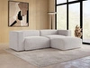 Ecksofa L-Form Rechts Moderne Cord Ecksofa Landi Grau