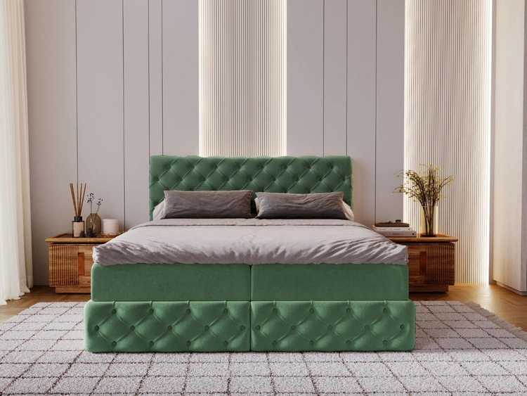 Boxspringbett mit Bettkasten 180x200 Canolo Grün