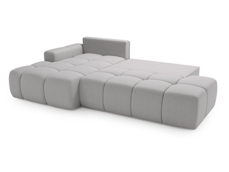 Ecksofa L-Form Links mit Schlaffunktion und Bettkasten Montero Grau