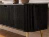 TV-Lowboard mit Türen Viva Schwarz auf Goldenen Beinen