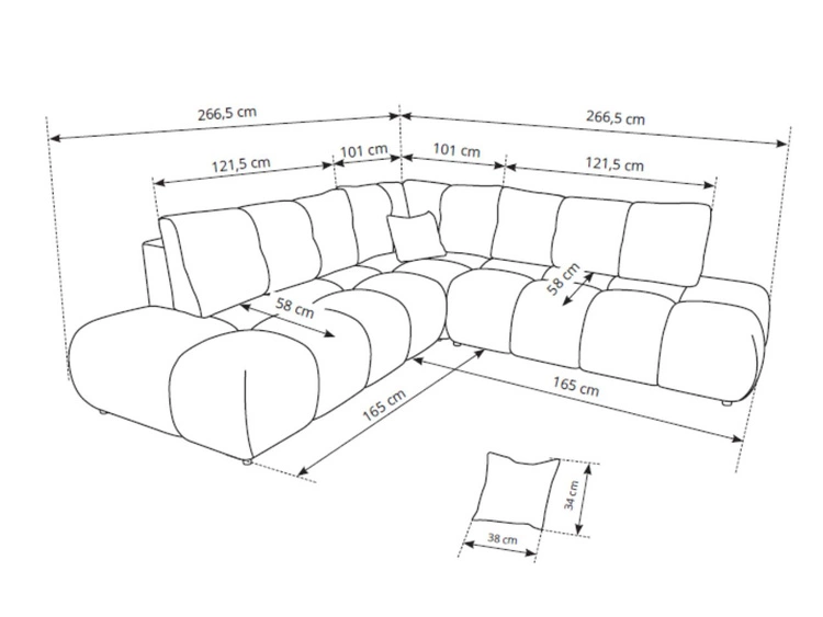 Ecksofa mit Schlaffunktion und Bettkasten Links Kair Graphit