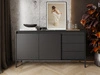 Kommode mit Türen und Schubladen 153 cm Sorano Schwarz