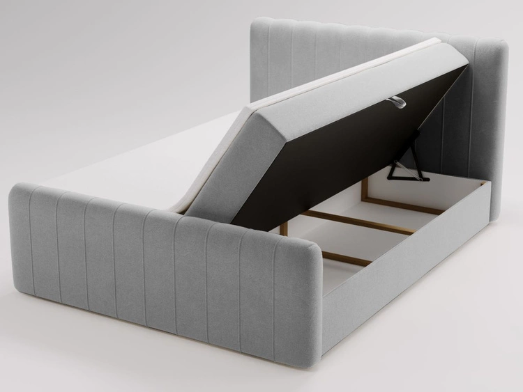 Boxspringbett mit Bettkasten 160x200 Osteno Grau