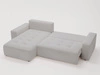 Ecksofa L-Form Links mit Schlaffunktion und Bettkasten Portland Hellgrau