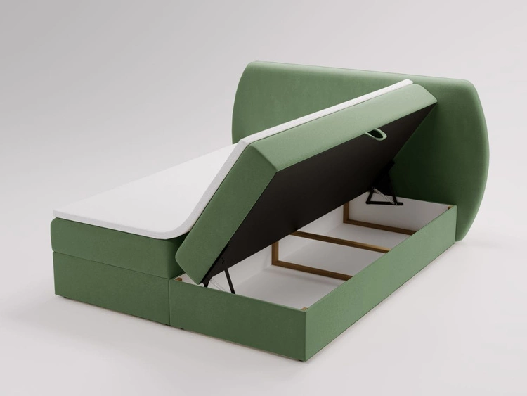 Boxspringbett mit Bettkasten 120x200 Bogota Grün