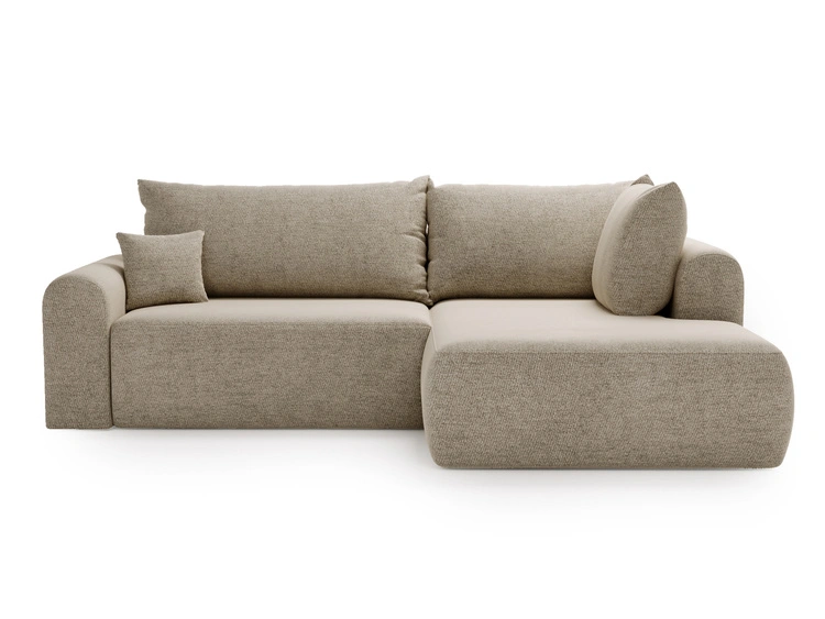 Ecksofa L-Form mit Schlaffunktion und Bettkasten Savana Bis Beige