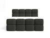 Boxspringbett mit Bettkasten 180x200 Rivon Schwarz