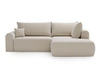 Ecksofa L-Form mit Schlaffunktion und Bettkasten Savana Bis Hellbeige