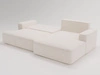 Ecksofa L-Form Rechts mit Schlaffunktion und Bettkasten California Creme