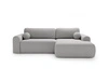 Ecksofa L-Form mit Schlaffunktion und Bettkasten Savana Rechts Bouclé-Stoff Grau
