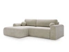 Ecksofa L-Form mit Schlaffunktion und Bettkasten Savana Links Hellbeige