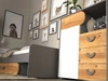Bücherregal für ein Teenagerzimmer Casa Nash Eiche, Weiß, Grau