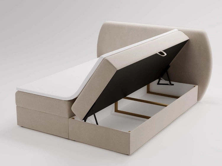 Boxspringbett mit Bettkasten 180x200 Bogota Beige