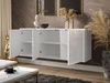 Dreitürige Kommode 154 cm Glamour-Stil auf silberfarbenen Metallbeinen Vivance Weißglanz