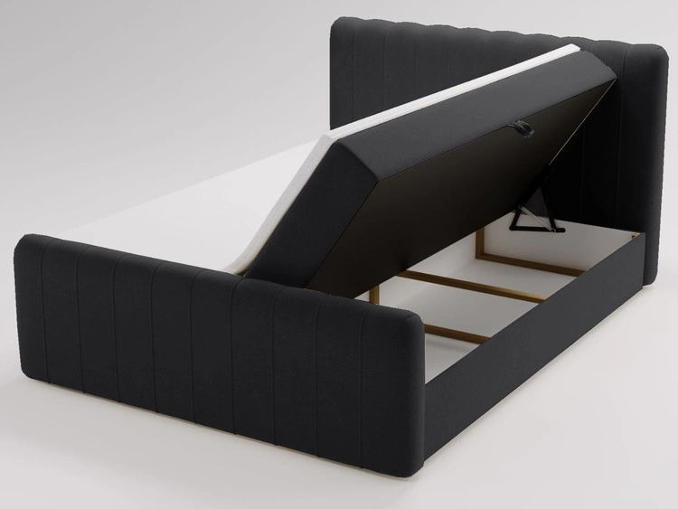 Boxspringbett mit Bettkasten 160x200 Osteno Schwarz