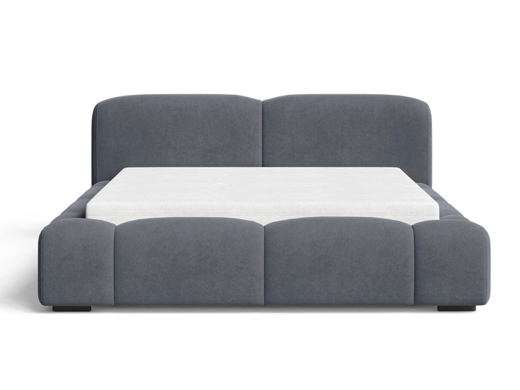 Polsterbett mit Bettkasten und Lattenrost 140x200 Aubi Dunkelgrau