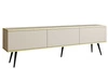TV-Lowboard mit Türen 175 cm Diolo Beige mit glatter Front auf schwarzen Beinen