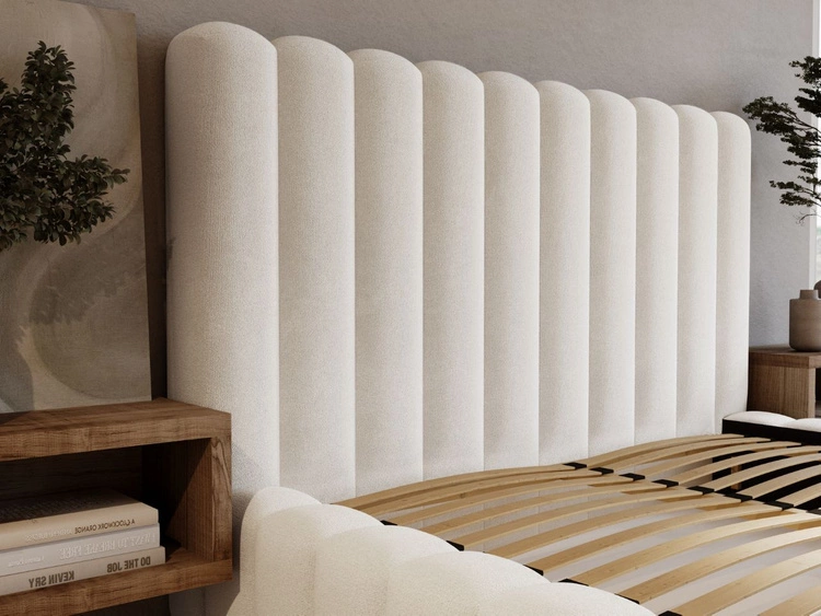 Polsterbett mit Bettkasten und Lattenrost 160x200 Rotto Creme
