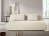 Schlafsofa mit verstellbarer Rückenlehne, Schlaffunktion und Bettkasten Figo Creme