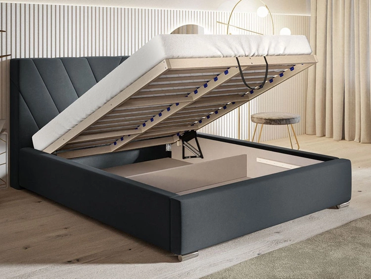 Polsterbett mit Bettkasten und Lattenrost 140x200 Tivoli Beige