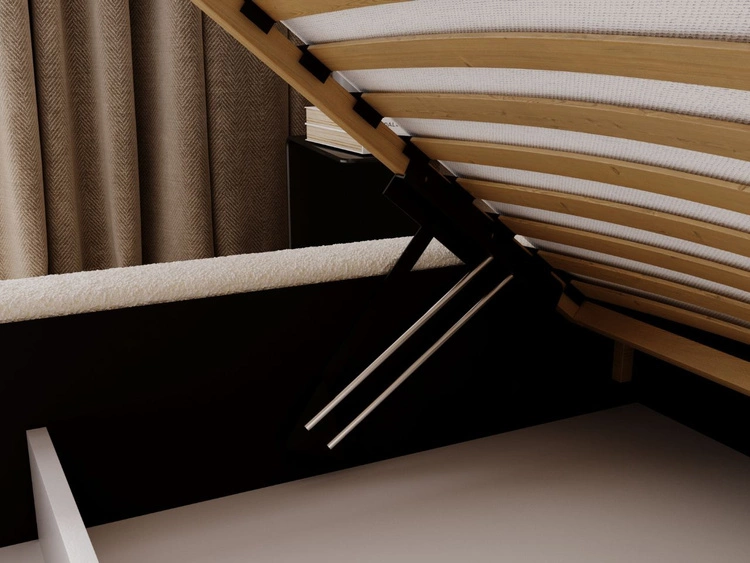 Polsterbett mit Bettkasten und Lattenrost 200x200 Palermo Creme