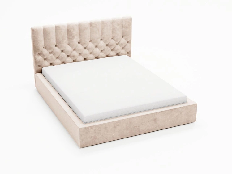 Polsterbett mit Bettkasten und Lattenrost 200x200 Roma Beige