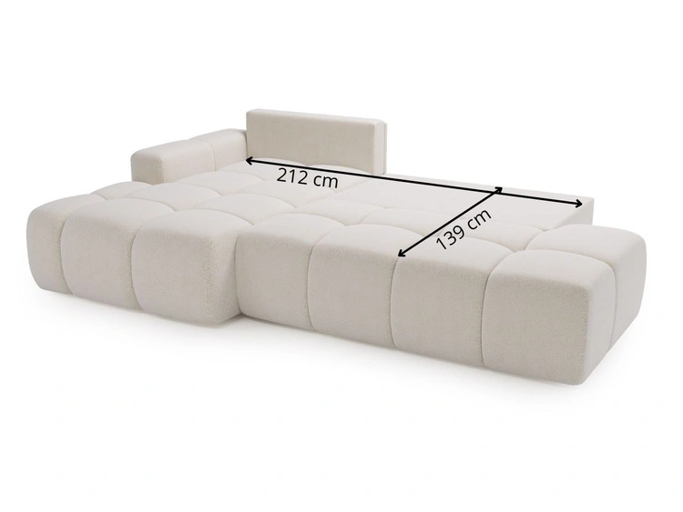 Ecksofa L-Form Rechts mit Schlaffunktion und Bettkasten Montero Braun