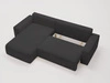 Ecksofa L-Form Links mit Schlaffunktion und Bettkasten Tazones Schwarz