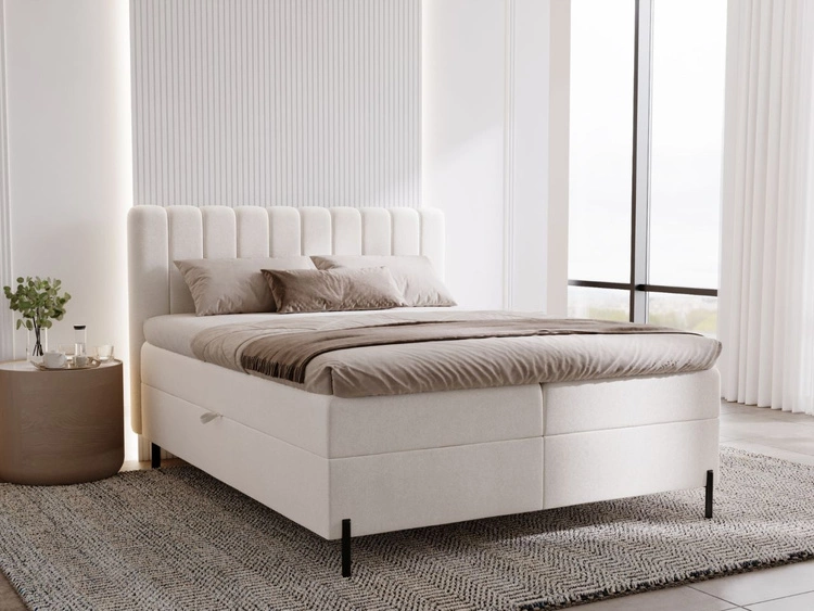 Boxspringbett mit Bettkasten 120x200 Primavera Creme