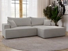 Ecksofa L-Form Rechts mit Schlaffunktion und Bettkasten California Hellgrau