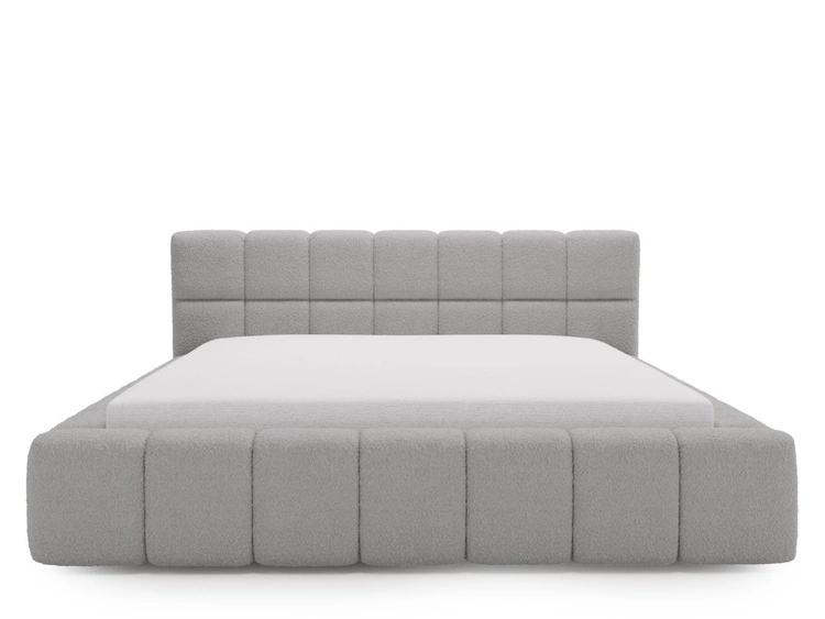 Polsterbett mit Bettkasten und Lattenrost 120x200 Alicante Boucle Grau