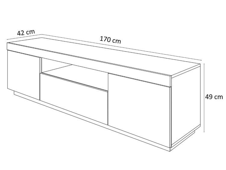 TV-Lowboard Asumi mit Türen und Schublade – Weiß matt und Eiche Wotan