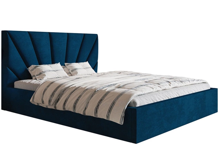 Polsterbett mit Bettkasten und Lattenrost 140x200 Orlo Dunkelblau