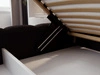 Polsterbett mit Bettkasten und Lattenrost 180x200 Modo aus Bouclé-Stoff Schwarz