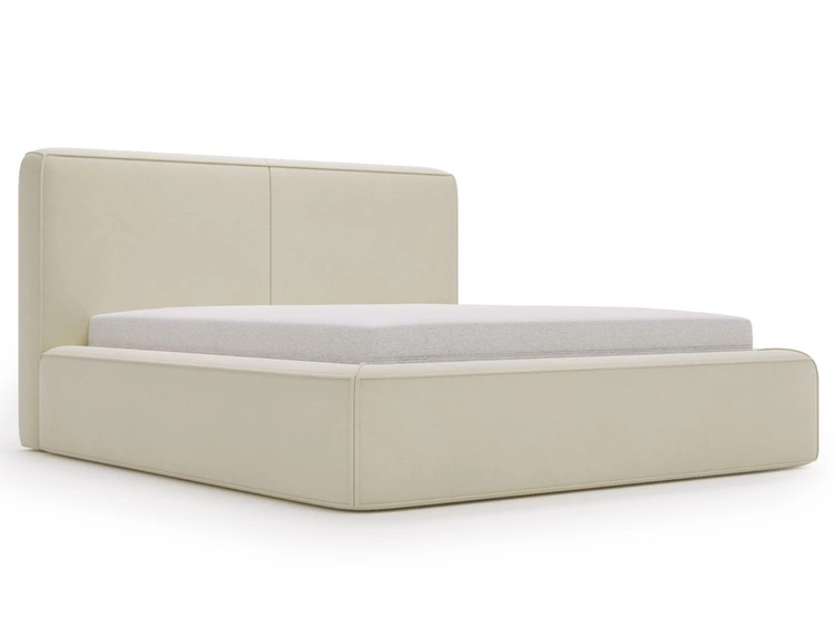 Polsterbett mit Bettkasten und Lattenrost 120x200 Amaro Beige