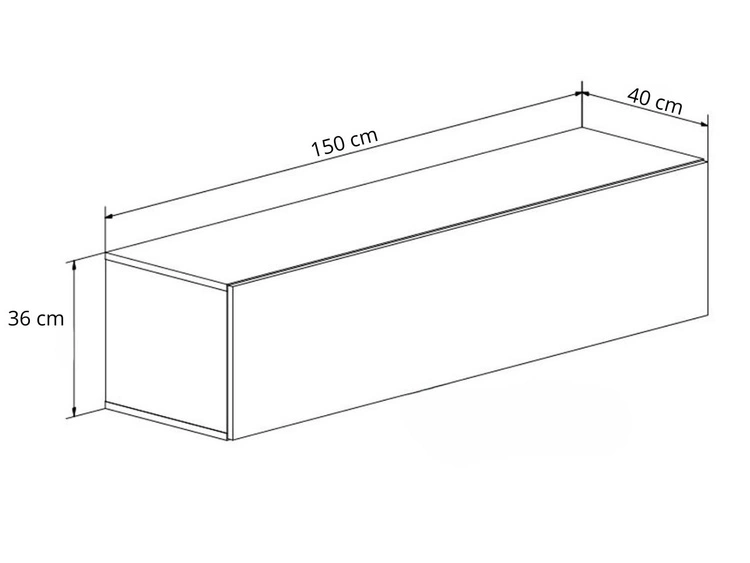TV-Lowboard mit Türen 150 cm Nodoo Weiß Hochglanz