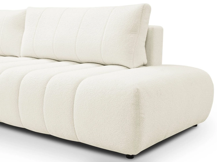 Ecksofa mit Schlaffunktion und Bettkasten Links Adoro Creme