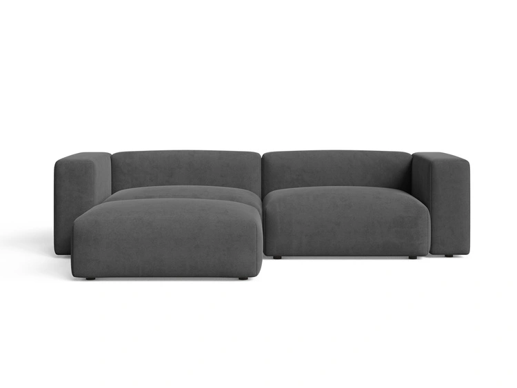 Ecksofa L-Form Links Moderne Cord Ecksofa Landi Dunkelgrau
