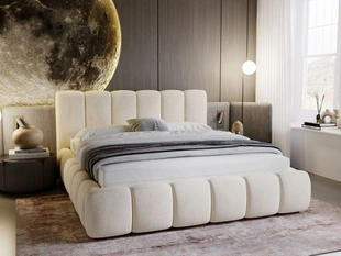 Polsterbett Ohne Bettkasten mit Lattenrost 200x200 Cloud Beige
