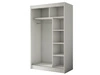Schiebetürenschrank mit Spiegel und Lamellen 120 cm Loreto Weiß