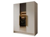 Kleiderschrank mit Spiegel 150 cm Lucca Kaschmir mit goldenen Griffen