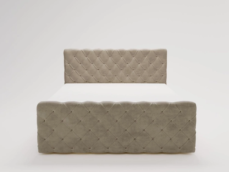 Boxspringbett mit Bettkasten 140x200 Lunaris Hellbraun
