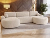 Wohnlandschaft mit Schlaffunktion und Bettkasten Aurio Creme